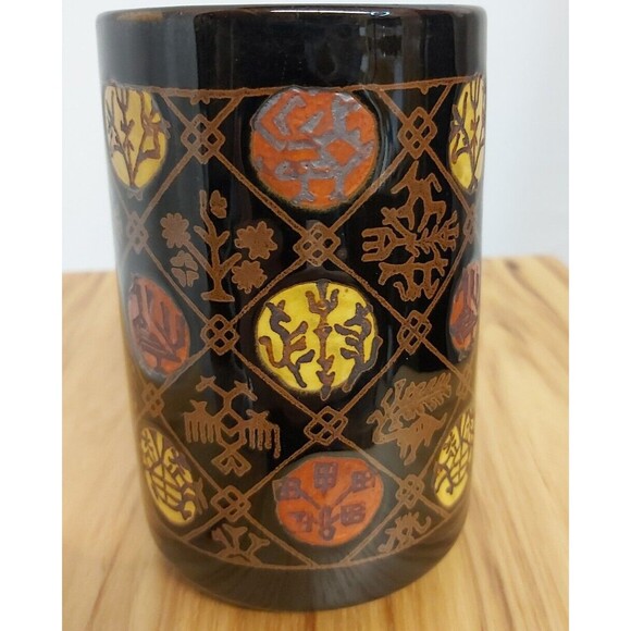 Asian Influence Brown Mug 1970s - Picture 2 of 8